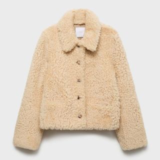 Mango Shearling Leather Coat