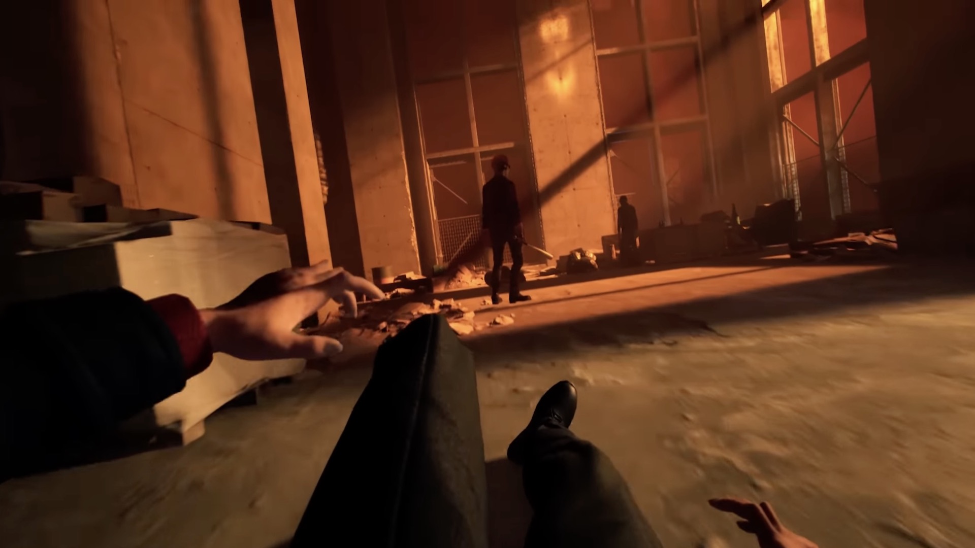 A player slides towards a group of enemies in Vampire The Masquerade Bloodlines 2