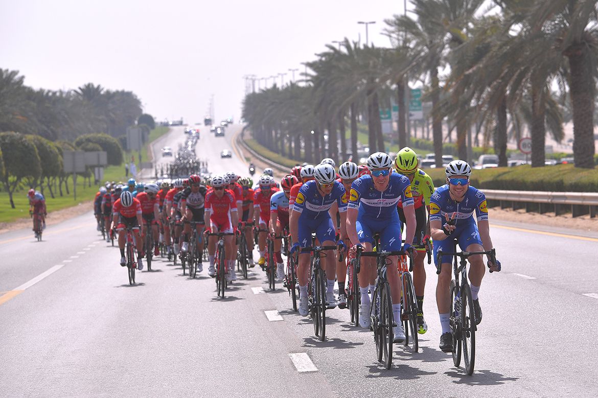 Quick-Step Floors controlled the peloton early on.
