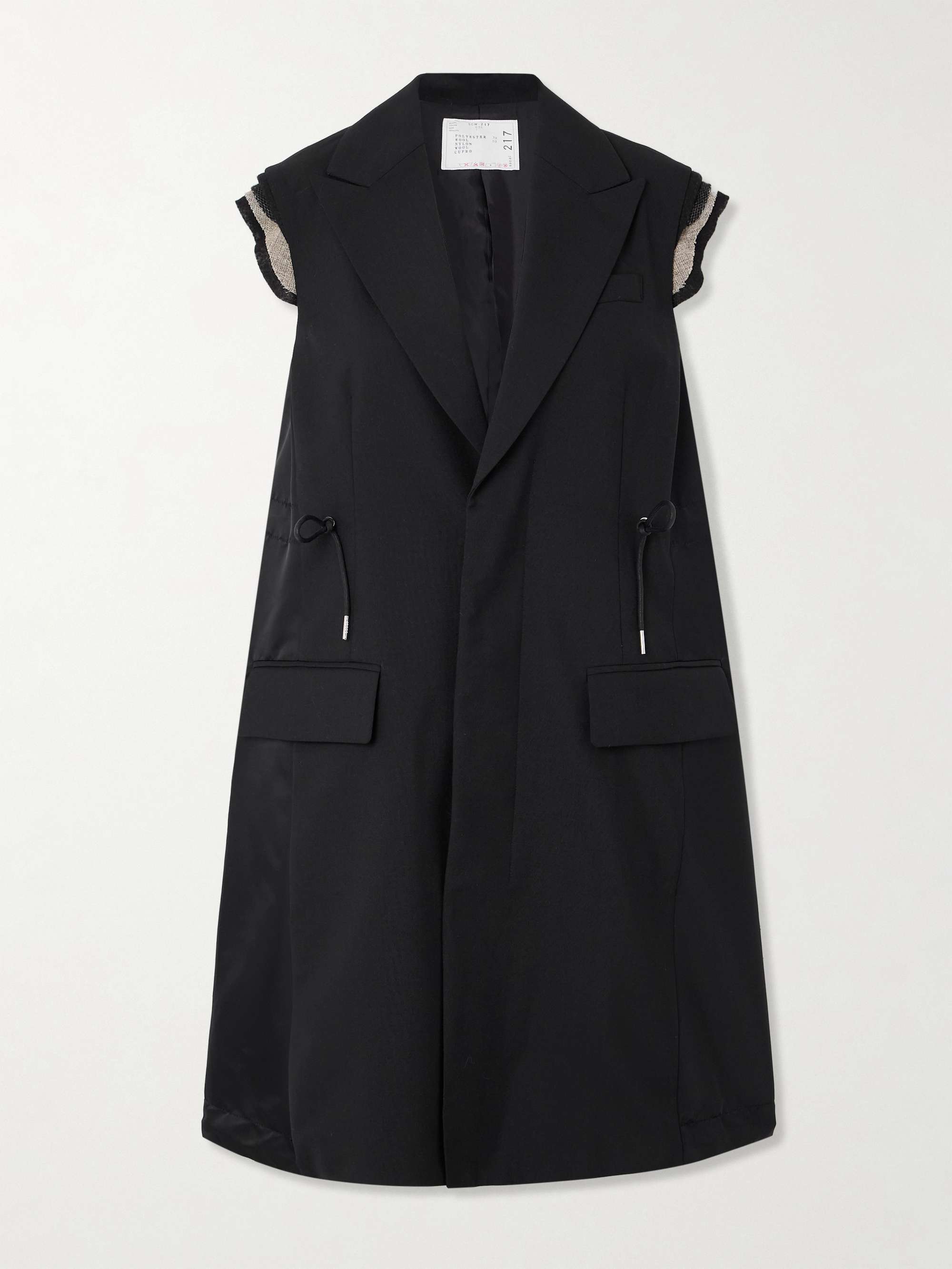 Canvas-Trimmed Grain De Poudre and Shell Vest