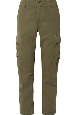 Cropped cotton-twill pants