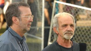 JJ Cale with Eric Clapton backstage at the Crossroads festival in 2004