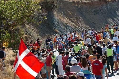 A group forge their way up the climb.