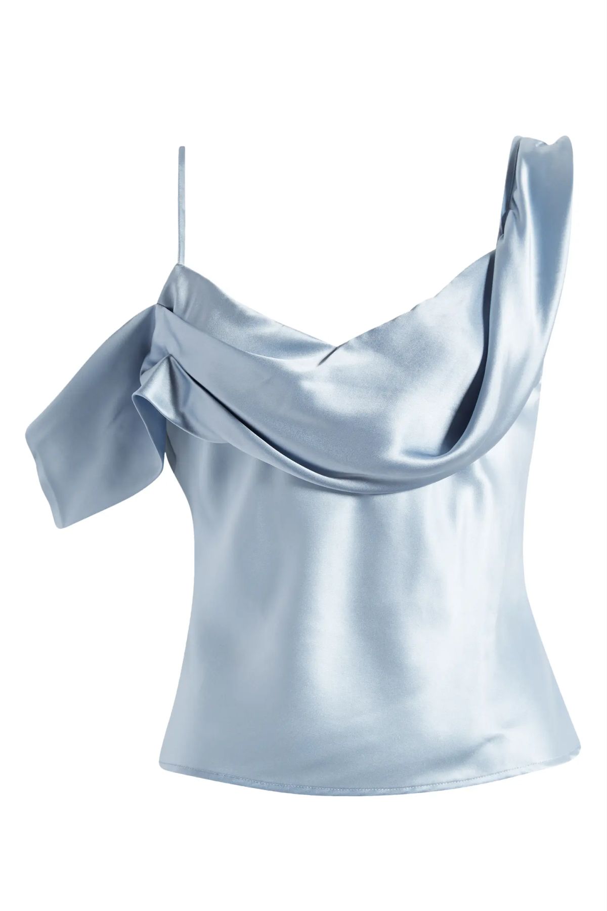 Reformation Ronda Asymmetric Neck Silk Top