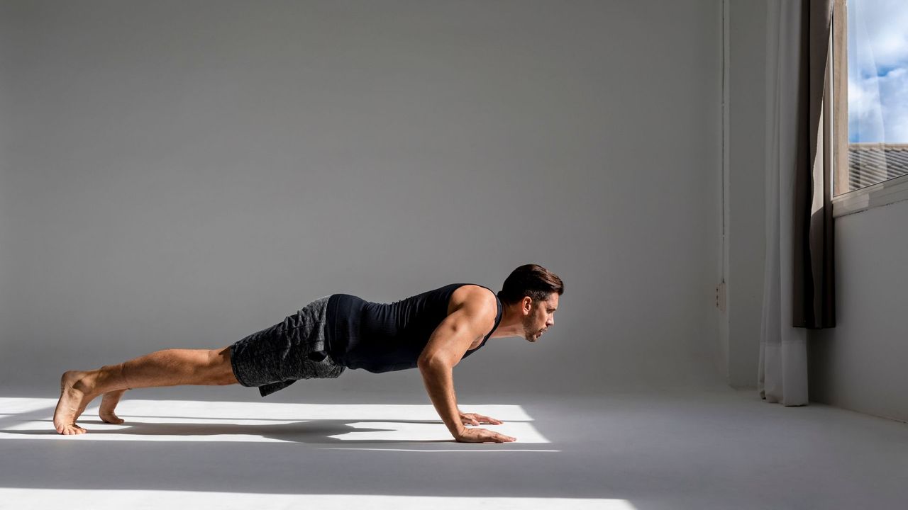 Man performing a push up