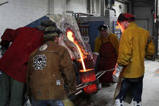 Four men on working