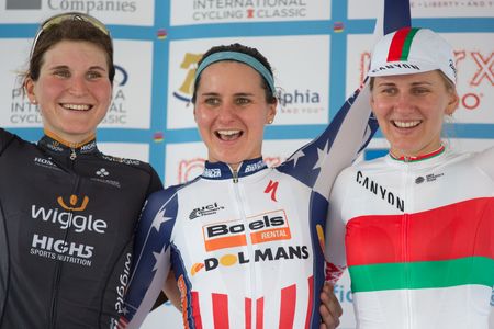 Elisa Longo Borghini (Wiggle High5), Megan Guarnier (Boels Dolmans) and Alena Amialiusik (Canyon-SRAM)