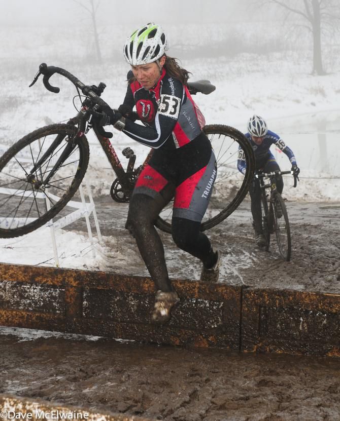 Rebecca Blatt (Van Dessel Factory Team) running the barriers