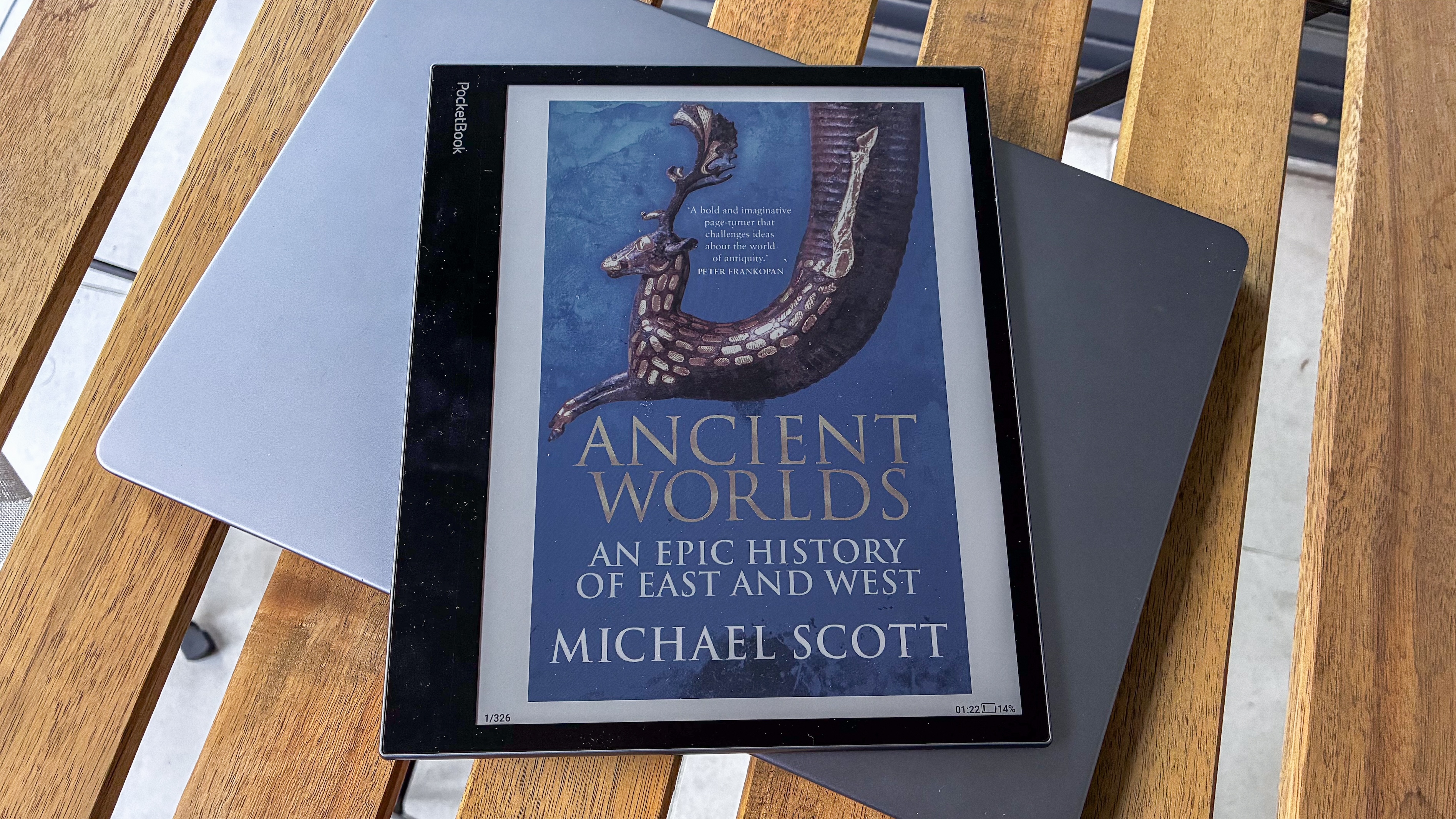 A book cover displayed in color on the PocketBook InkPad Eo