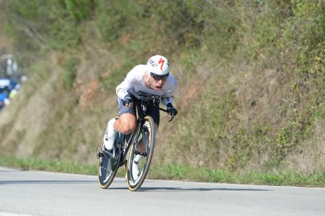 Tony Martin (Germany) rides to silver in the world time trial championships in 2014