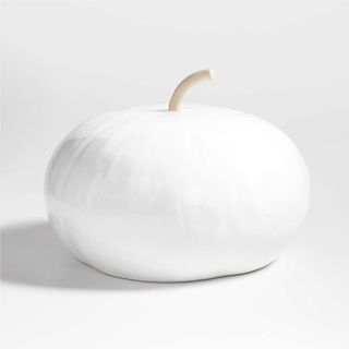 White ceramic pumpkin ornament