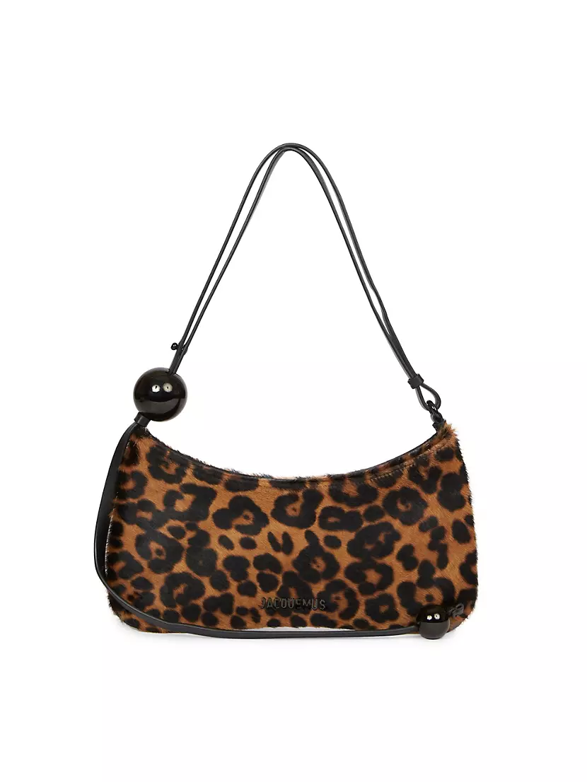 Le Bisou Perle Leopard Calf Hair Shoulder Bag