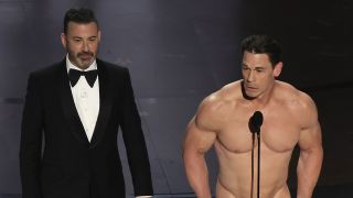 John Cena announcing Best Costume design allegedly naked with Jimmy Kimmel onstage.