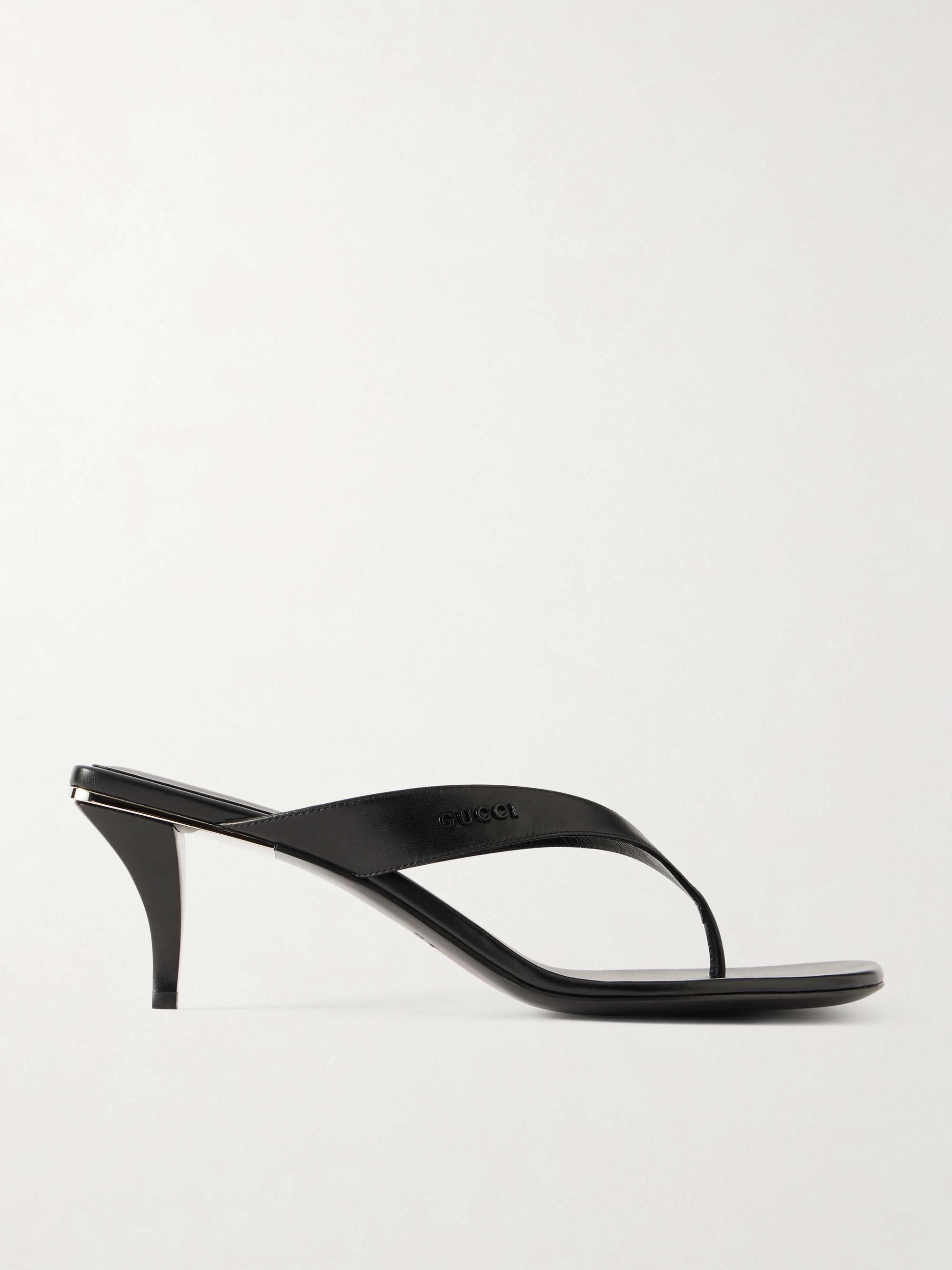 Vittoria Logo-Embellished Leather Thong Sandals