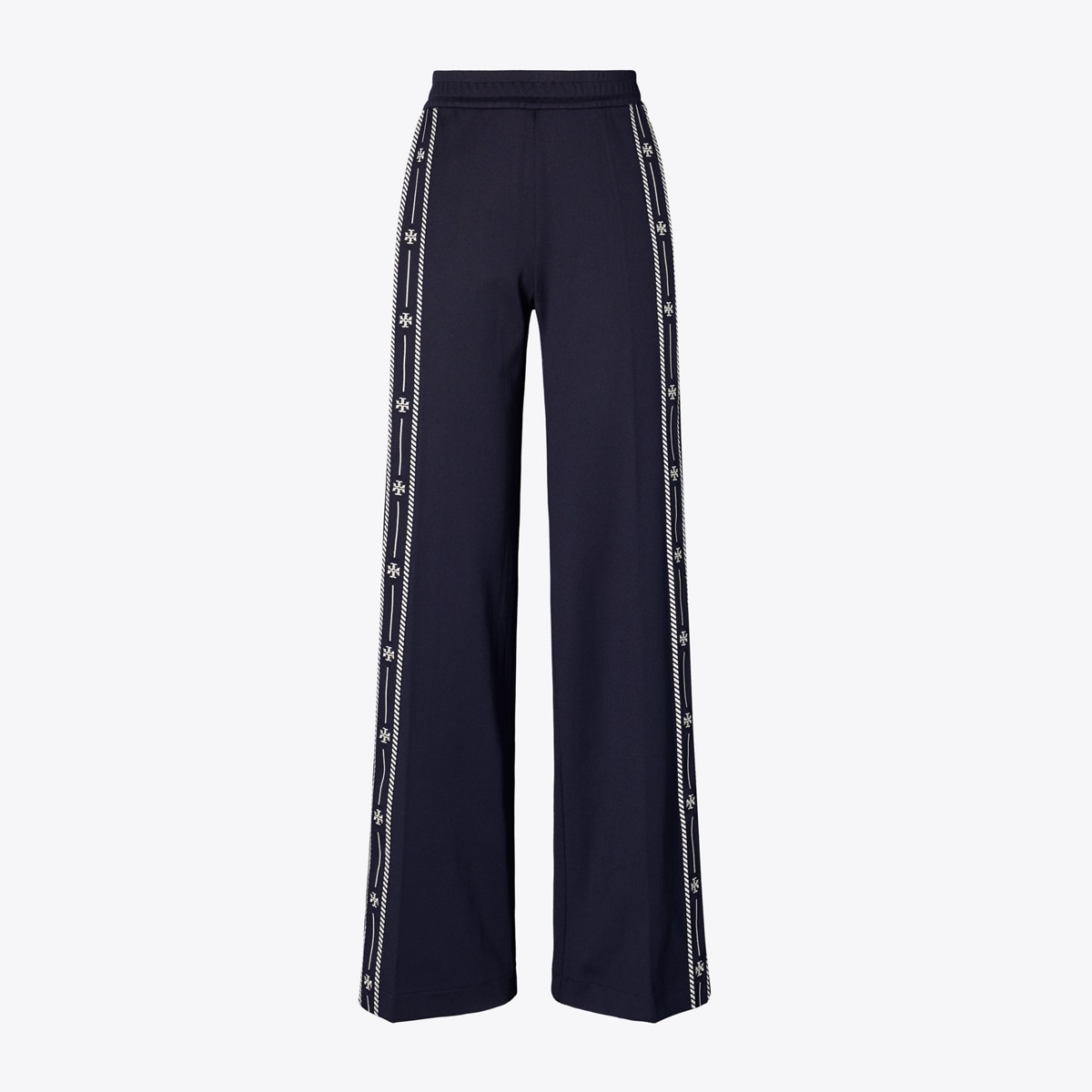 Embroidered Logo Nylon Track Pant in Blue, Size L