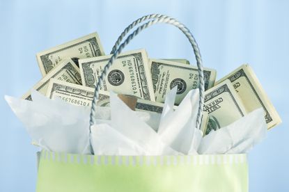 U.S. money in a gift bag