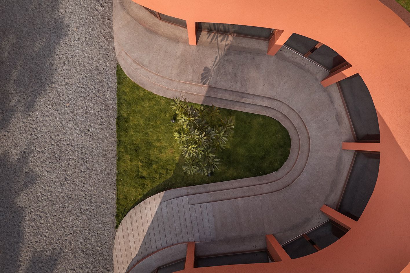 aerial of curved forms of Hampi Art Labs