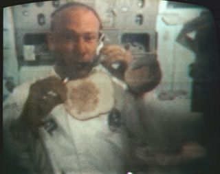 Buzz Aldrin Inside the Lunar Module