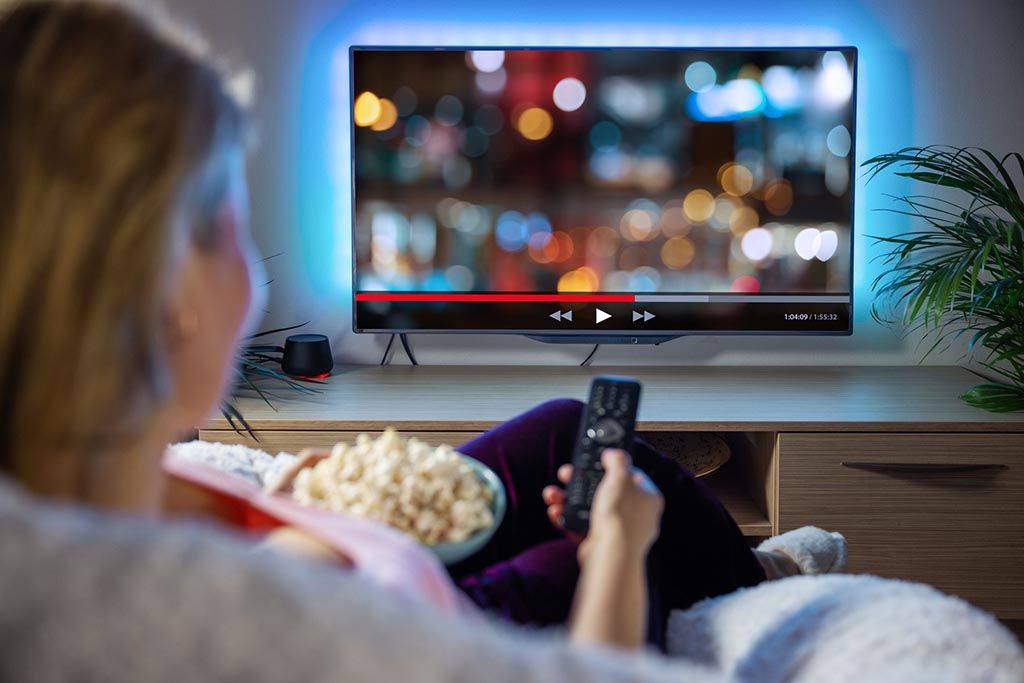 woman watching streaming video