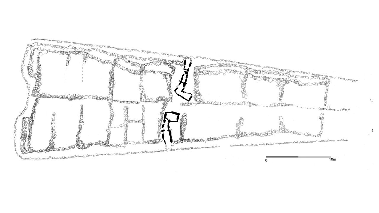 The Hazleton North tomb consisted of two L-shaped chambers within a much larger barrow made of earth and stone.