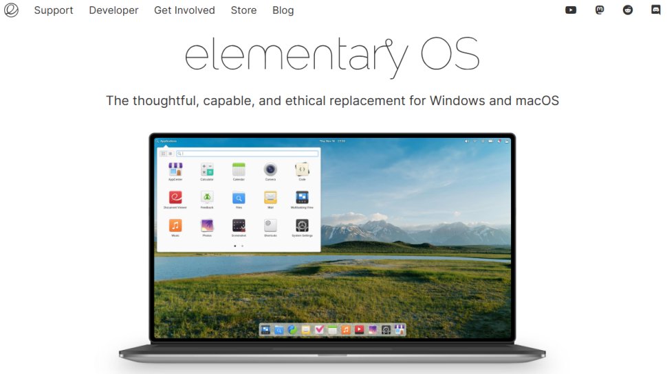 elementary OS website screenshot (September 2025).