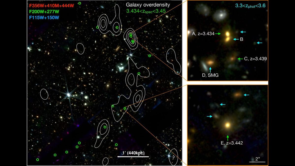 Le télescope James Webb découvre la « vigne cosmique » composée de 20 galaxies connectées s’étendant à travers l’univers primitif