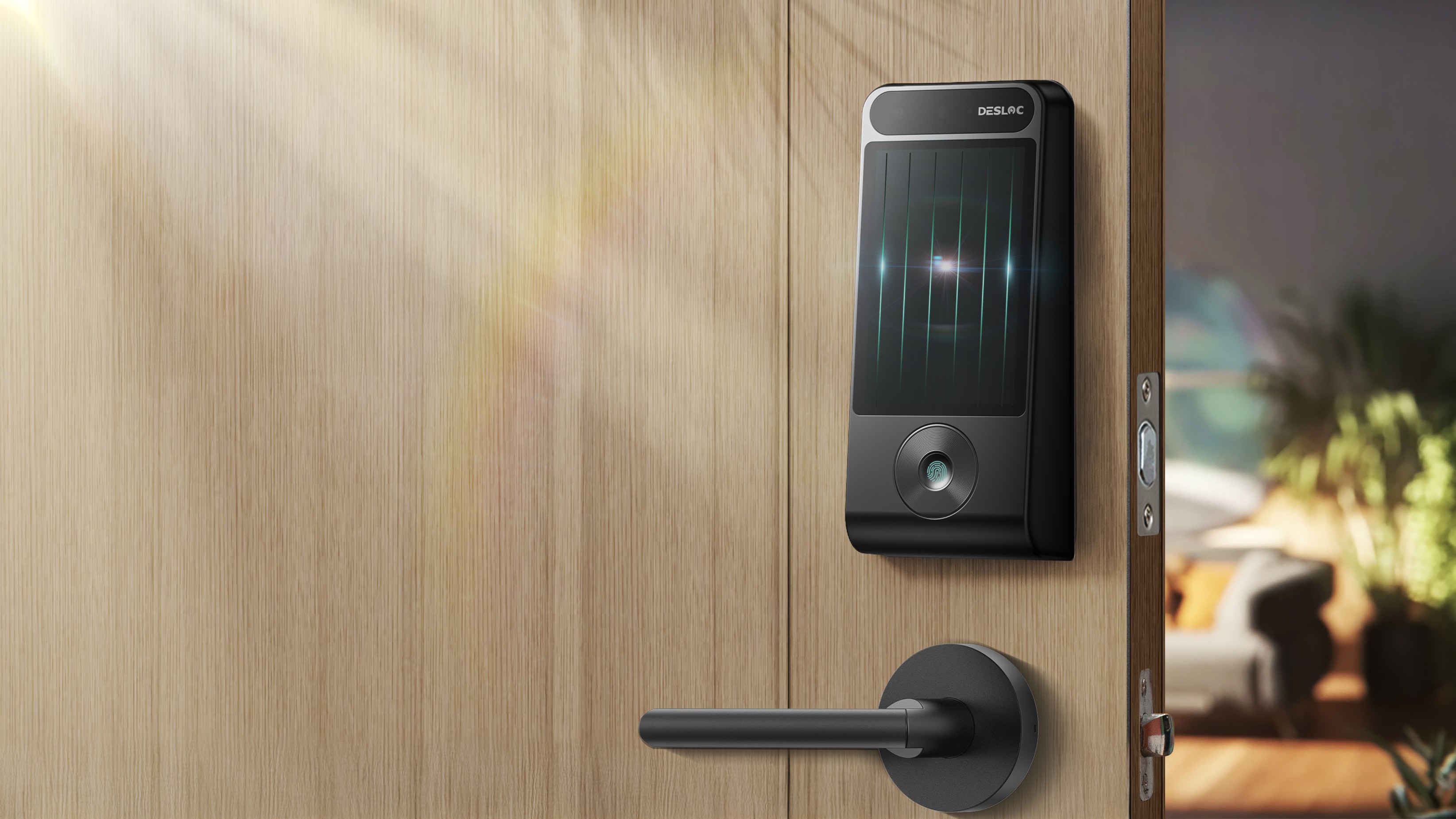Desloc V150 Plus smart lock installed on door