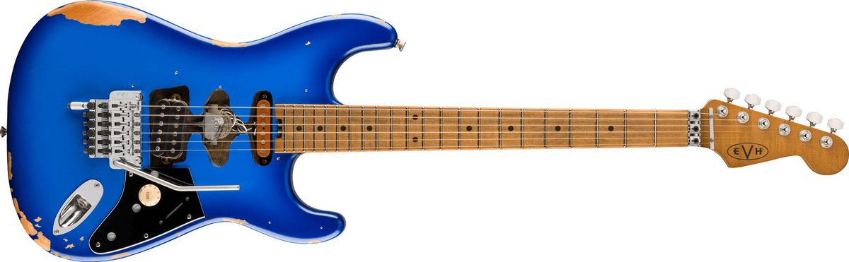 EVH drops ltd-ed blue, silver & sunburst Frankenstein Relic