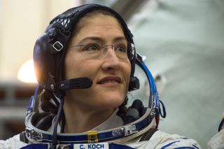 NASA astronaut Christina Koch attends her final exam at the Gagarin Cosmonauts' Training Centre
