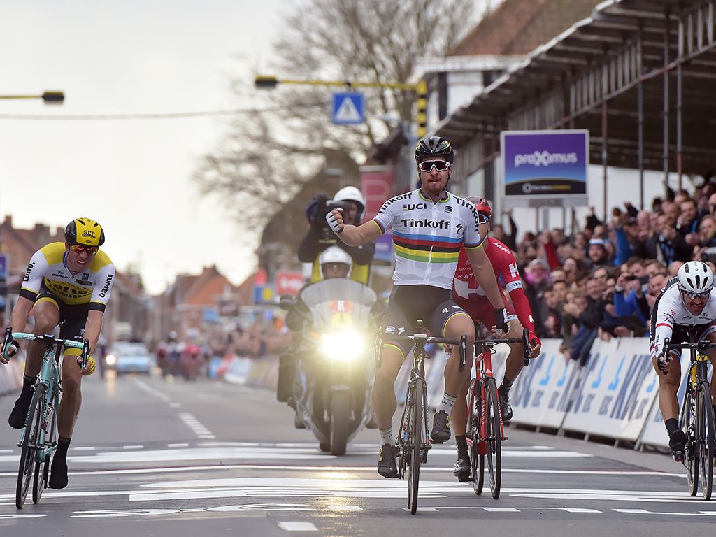Sagan's first victory in the World Champion's jersey was at the 2016 Gent-Wevelgem