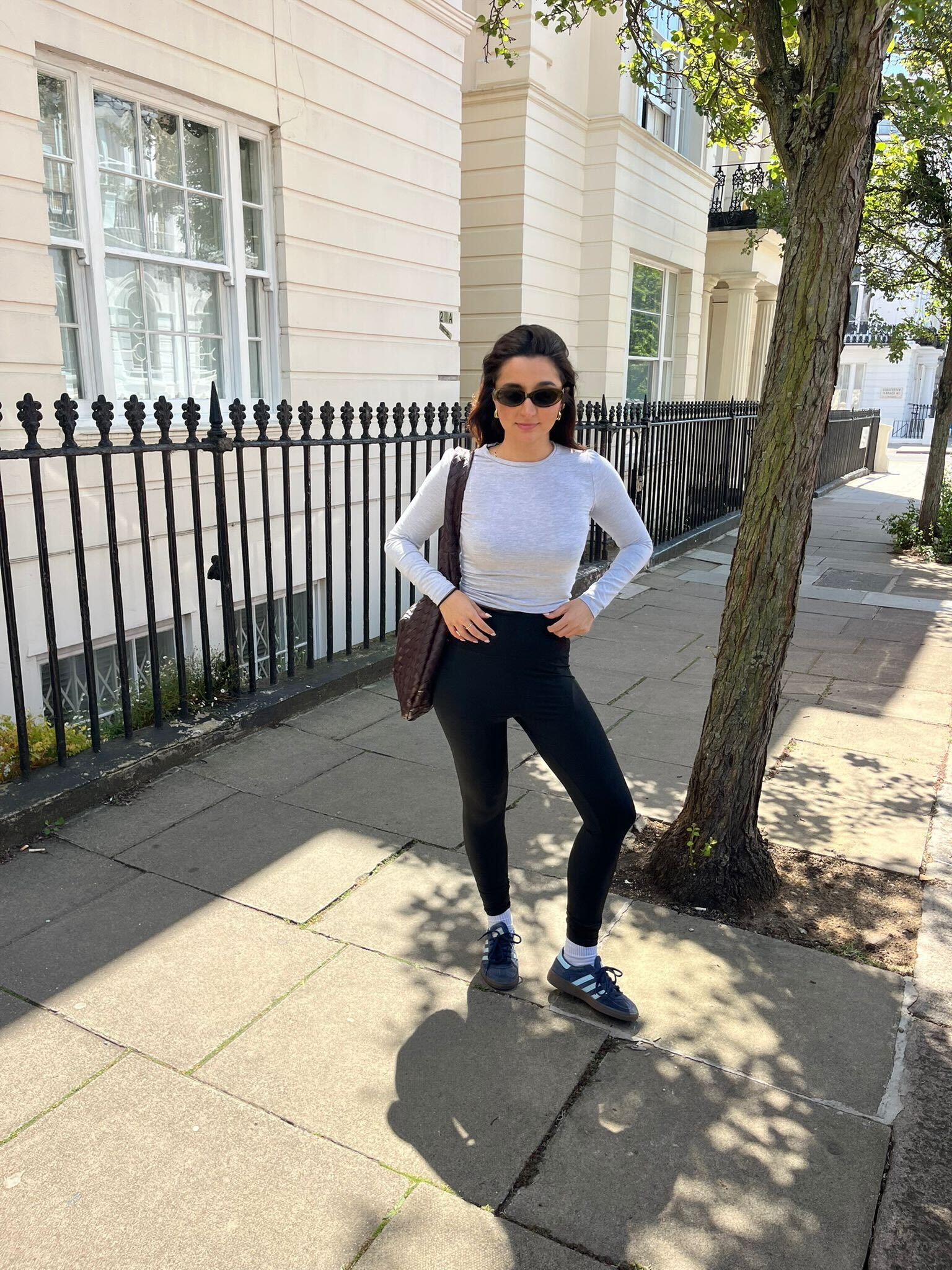 Marina wearing amazon leggings