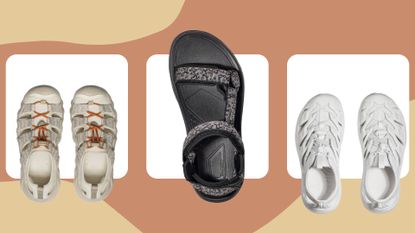 A collection of the best hiking sandals for women, including picks from Hoka, Teva, and Keen