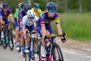 VILLARCAYO SPAIN MAY 21 Hannah Barnes of United Kingdom and Team Canyon SRAM Racing during the 6th Vuelta A Burgos Feminas 2021 Stage 2 a 97km stage from Pedrosa de Valdeporres to Villarcayo VueltaBurgos BurgosFem UCIWWT on May 21 2021 in Villarcayo Spain Photo by Luc ClaessenGetty Images