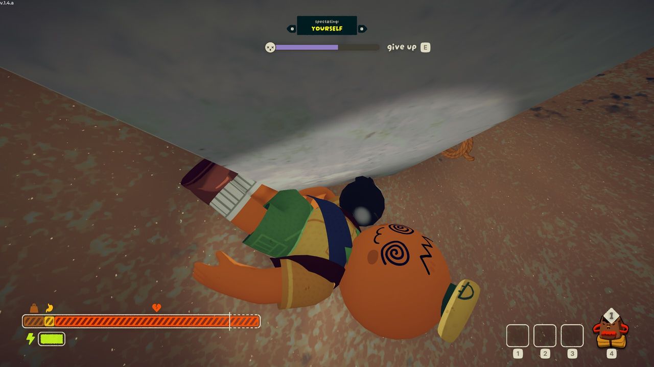 Dead next to a rock
