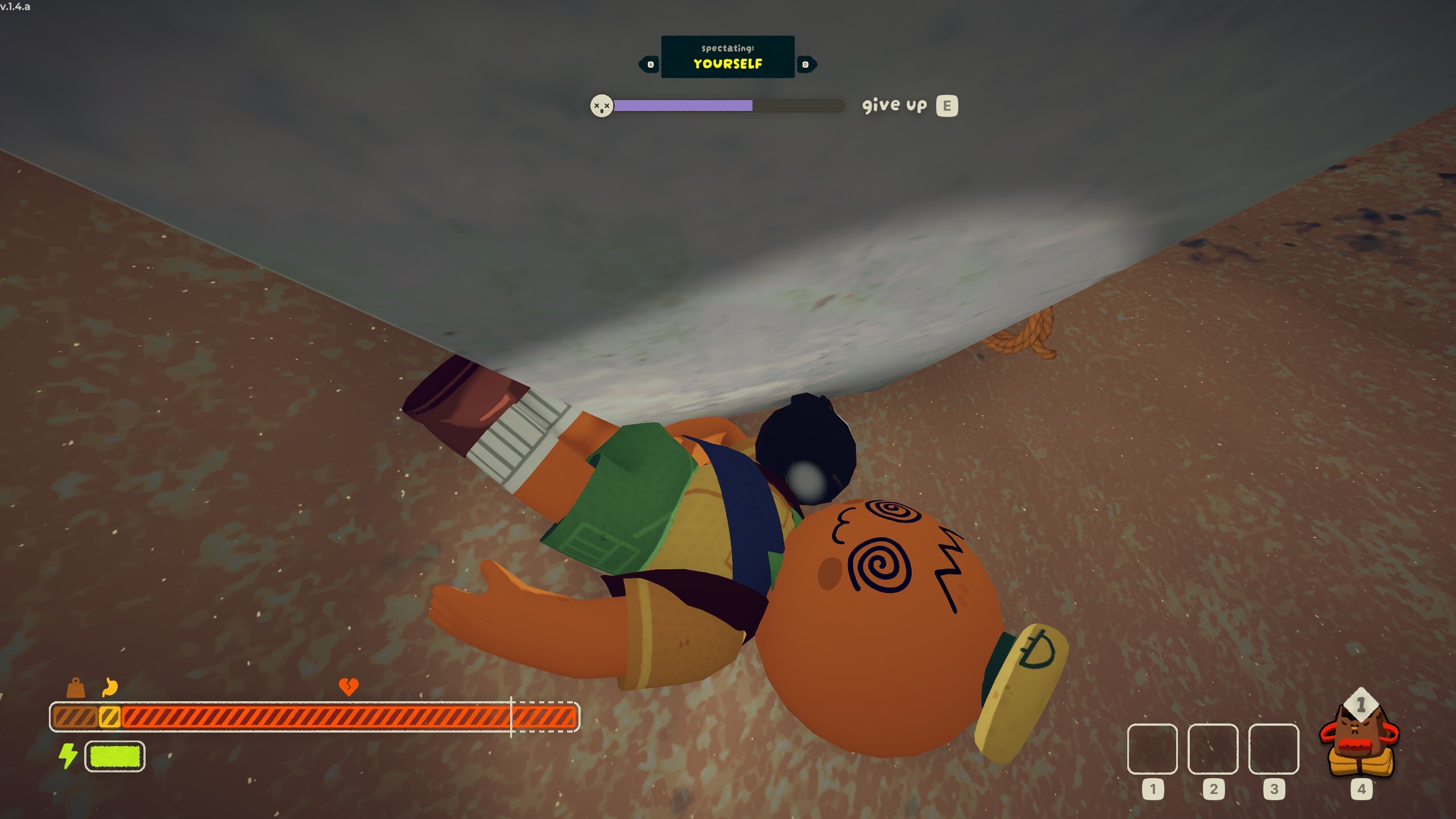 Dead next to a rock
