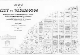 A map of the city of Washington from 1858, this map appears to be a moonlighting effort by Petersen and Enthoffer, two long time Coast Survey employees.