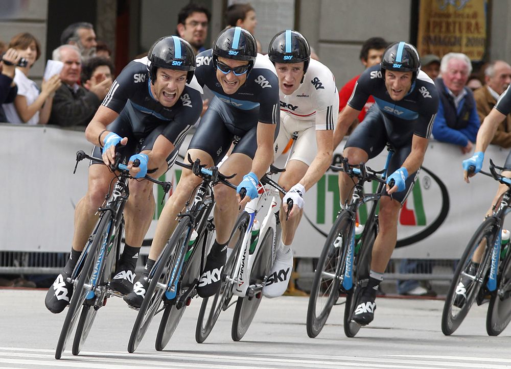 Team Sky in their first Grand Tour, the 2010 Giro d'Italia