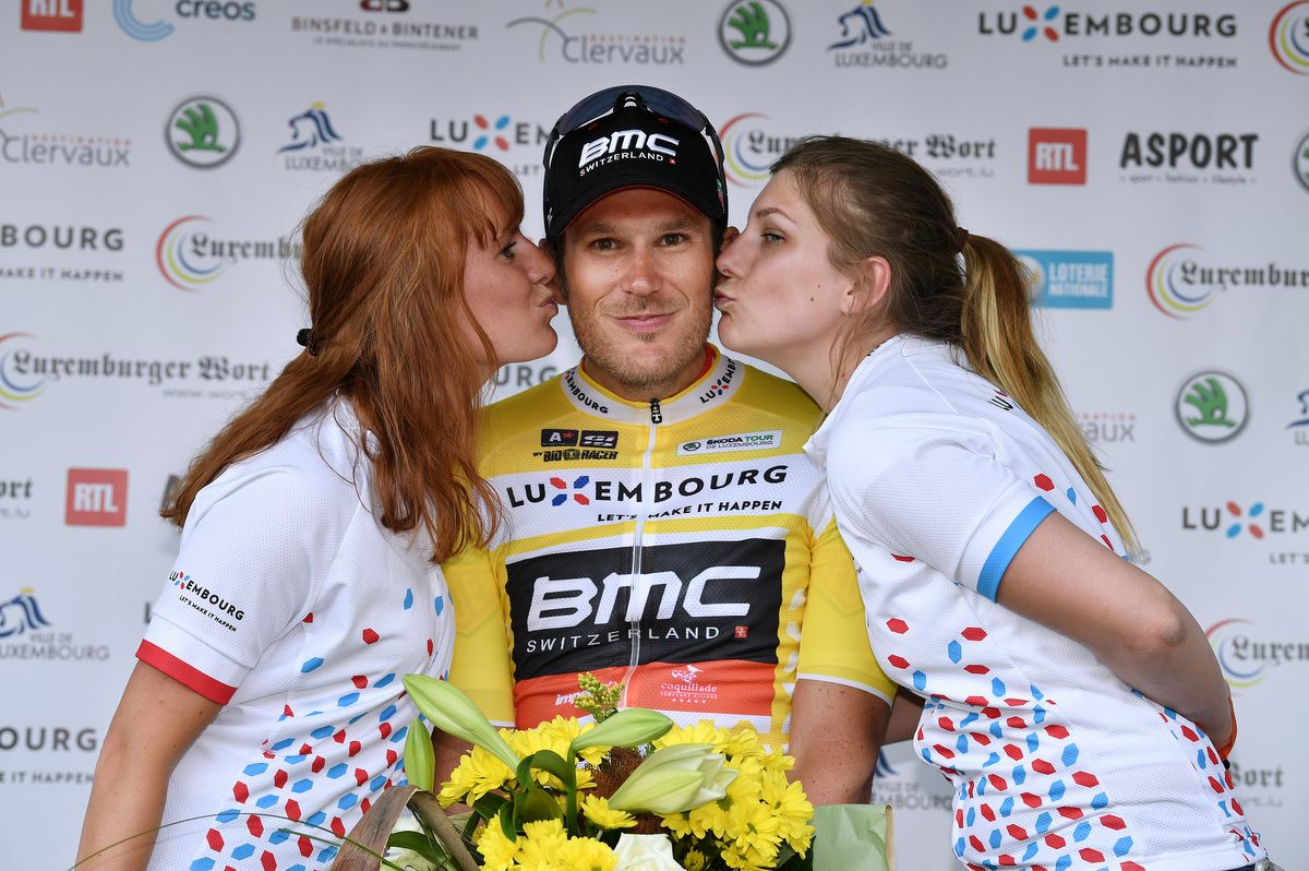 Jempy Drucker (BMC) in the leader's yellow jersey