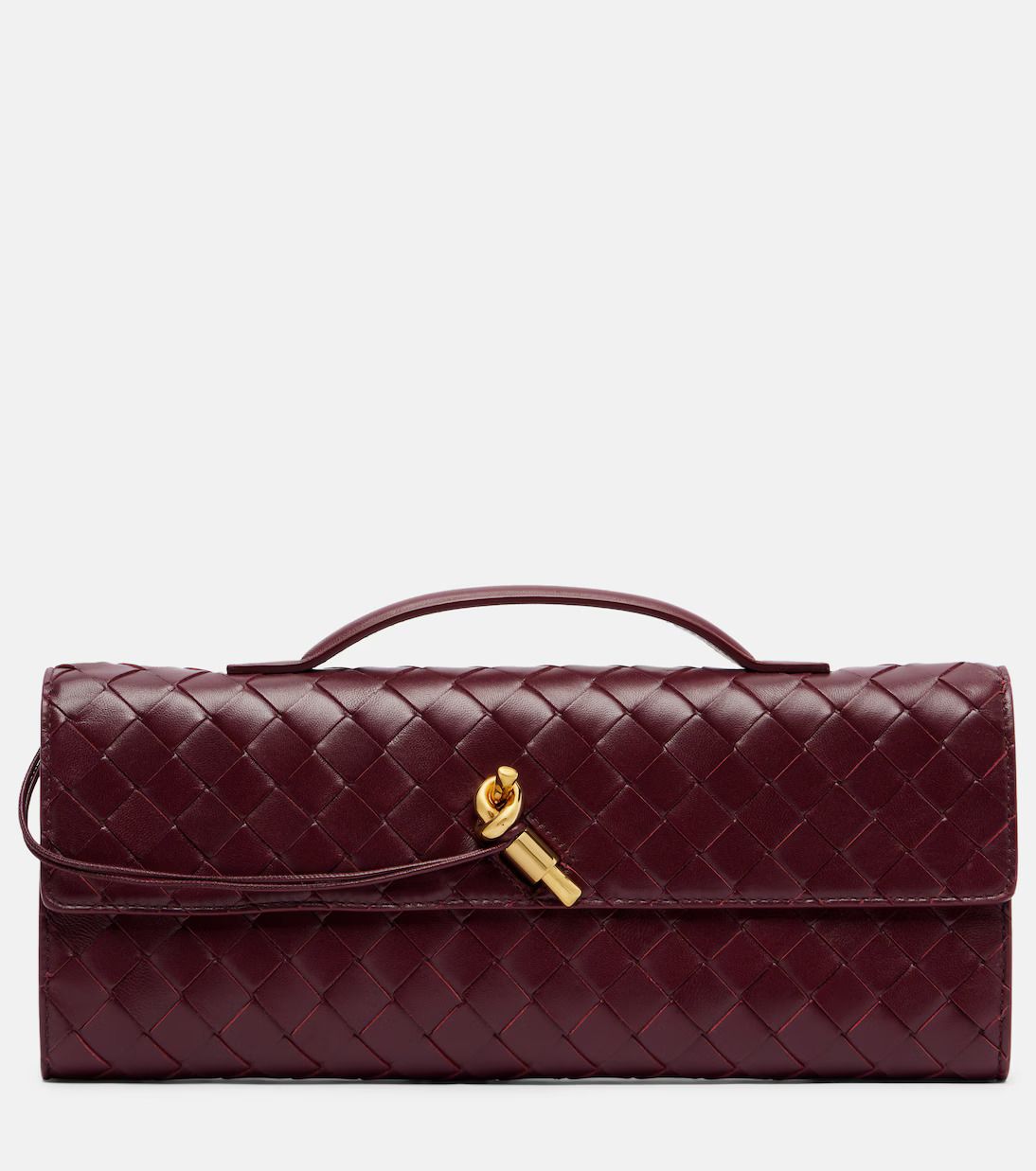 Bottega Venete, Andiamo Intrecciato Leather Clutch