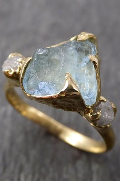byAngeline Raw Uncut Aquamarine Diamond 
