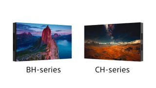 Two new Sony LED displays featuring beautiful imagery of landscapes.