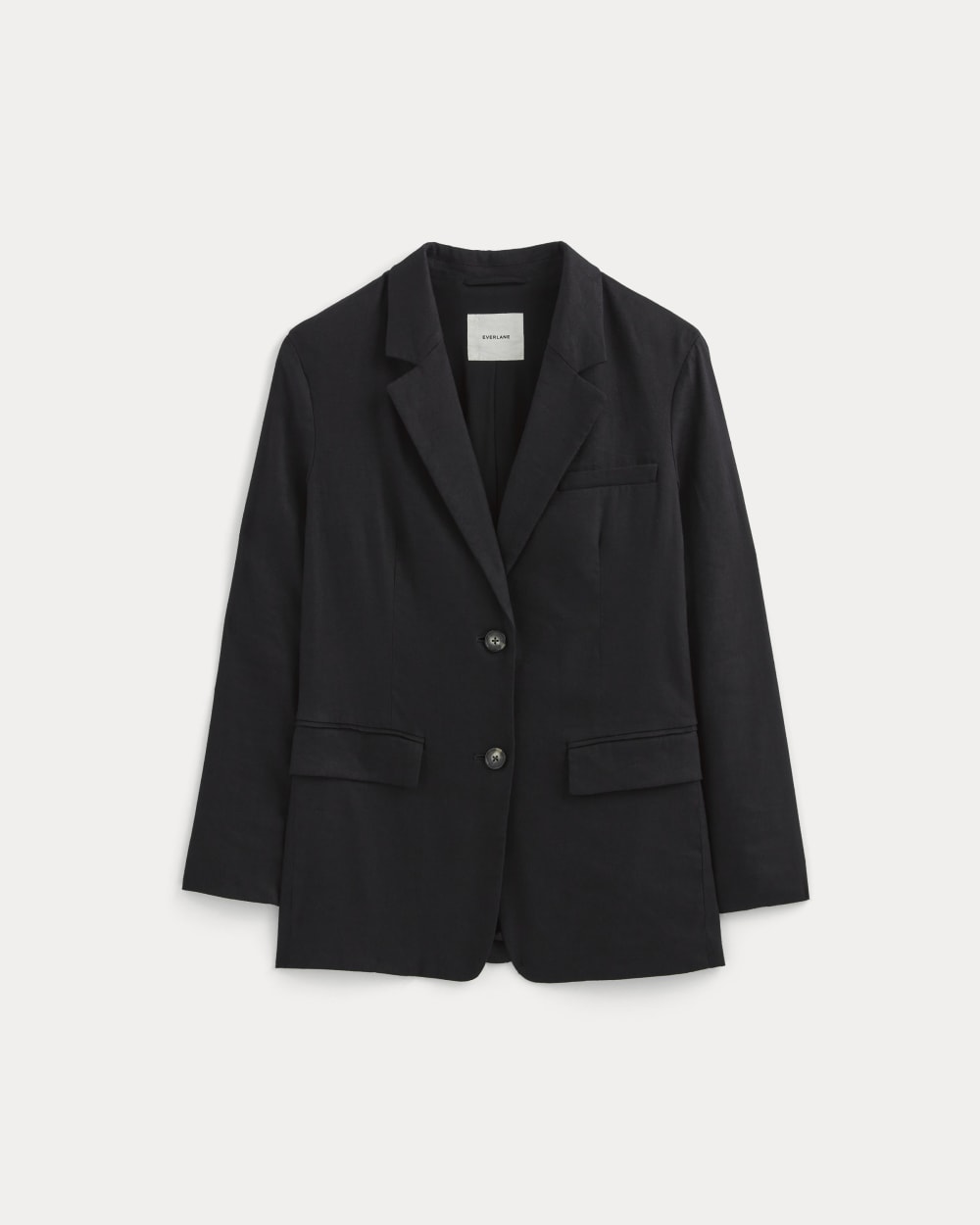 The Oversized Blazer in Stretch Linen | Black - 00