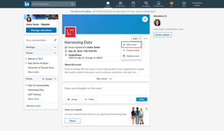 Linkedin events functionality