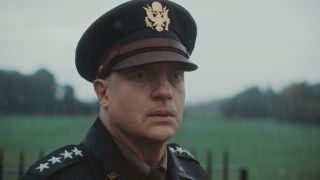 Brendan Fraser in uniform outside in Pressure