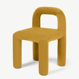 Best dining chair contemporary style yellow velvet abstract cut out