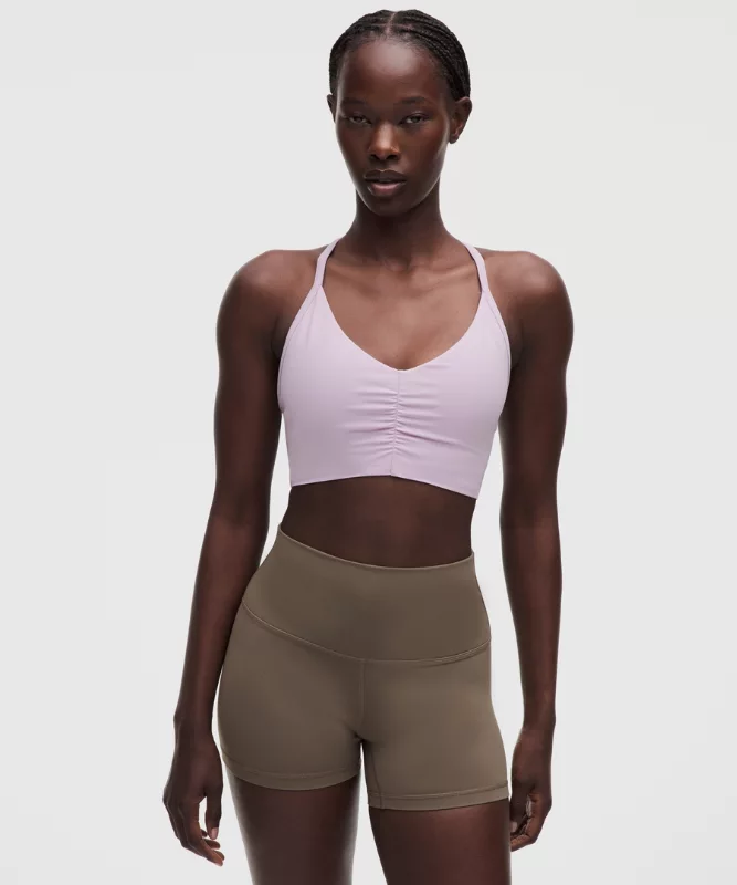 Flow Y Ruched Bra *light Support, B/c Cup - Lilac Play - M