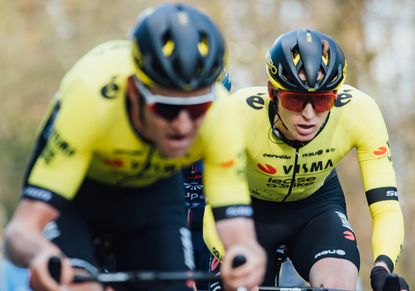 Matteo Jorgenson en route to victory at Dwars door Vlaanderen