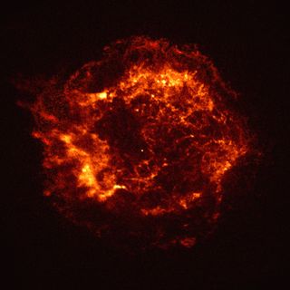The Chandra Obsevatory's first image, the supernova remnant Cassiopeia A, captured in 1999.