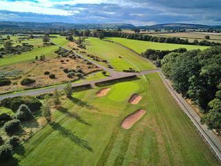 Looking down on the 5th green at Ludlow