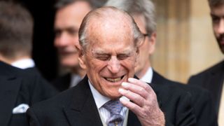 Prince Philip, Duke of Edinburgh attends the wedding of Lady Gabriella Windsor and Thomas Kingston at St George's Chapel on May 18, 2019 in Windsor, England